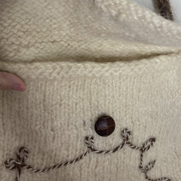 Artisan Handmade Wool Shoulder Bag • Earth Tons • Button Flap • Cottagecore - Picture 8 of 8